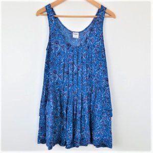 Free People Blue Floral Paisley Tank Tunic Slip